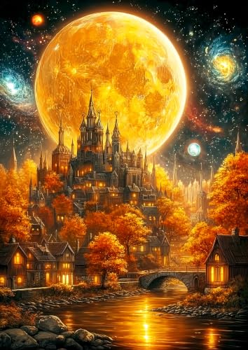 Castle Diamond Art Kits for Adults, Landscape Diamond Painting 12X16 Inch | Easy 5D Diamond Art Kits, Round Dots Full Drill, DIY Diamond Painting Kit for Adult Beginners, Home Wall Decor Gifts - color: Country 11