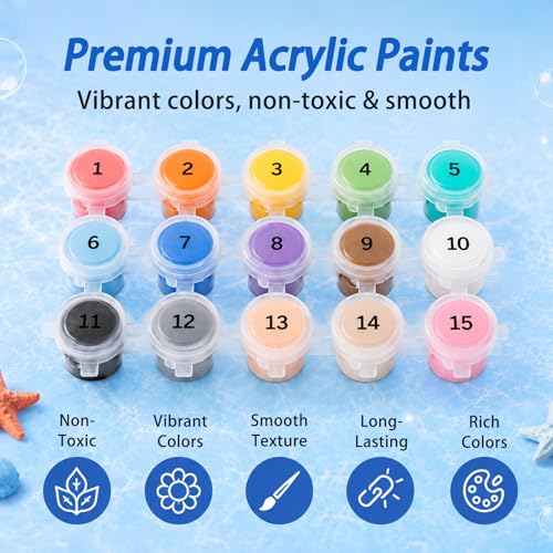 AUKELHJ Paint by Numbers Kit for Kids with Frame, Deer, 8X8 inch - color: 12-Deer