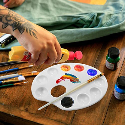 30 Pack 10 Well Plastic Paint Palettes Tray Bulk, White