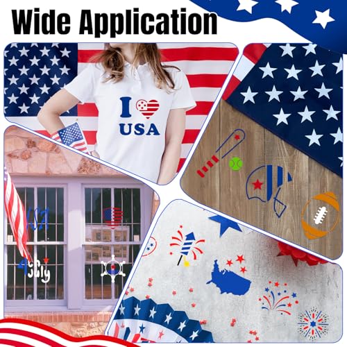 Fainne 100 Pcs 2 Inch Patriotic Stencils Small Stencils for Painting | Reusable Craft Stencils, DIY Scrapbook, Wood Wall Fabric Rock Chalkboard Sign Painting, Home Art Decor Projects - style: Patriotic Style