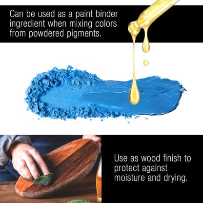 U.S. Art Supply Refined Linseed Oil, 500ml (16.9 oz) Fluid Medium - Linseed Oil for Wood, Painting Mediums & Wood Finishing - size: 16.91 Fl Oz (Pack of 1)