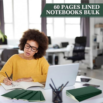 Mimorou 100 Pcs A5 Journals Notebooks Bulk,Green,Unlined - color: Green, style: Unlined