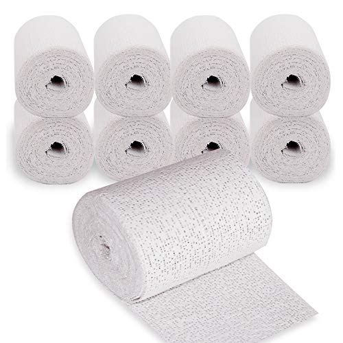 8 Pack 4'' x180'' Plaster Cloth Rolls, 500 GSM Strip Gauze Bandages | for Craft Projects, Mask Making, Belly Casts, Body Molds - size: 4 Inch x 180 Inch(8 Pack)