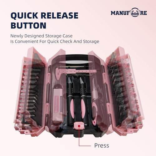 MANUFORE 34pcs Large Exacto Knife Set Craft Precision Knife Set Pink - color: Pink