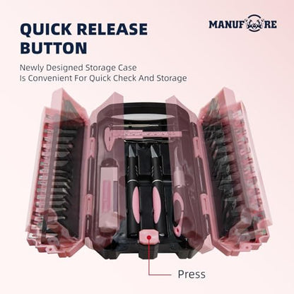 MANUFORE 34pcs Large Exacto Knife Set Craft Precision Knife Set Pink - color: Pink