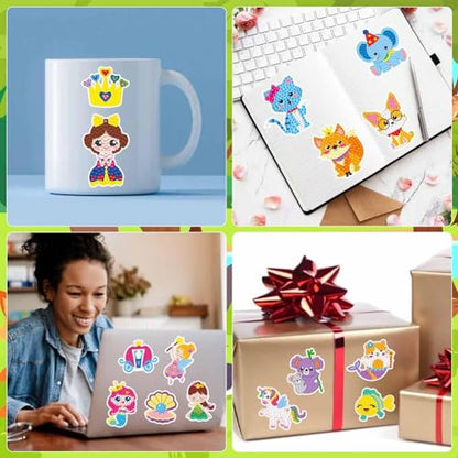 Labeol Diamond Art Kits for Kids Boys and Girls Ages 6-8-10-12 Easy to DIY Creative Diamond Art Sticker Craft by Numbers Kits for Kids and Adult Beginners (Colorful) - style: Colorful