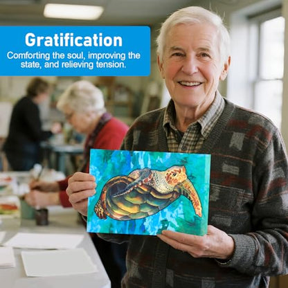 24Pcs Reusable Water Painting Set for Seniors,Dementia Product for Elderly - color: Ocean Life