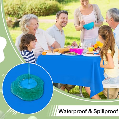 misaya 6 Packs Plastic Table Cloth Blue Disposable Tablecloth - color: Blue, size: 54" X 108"