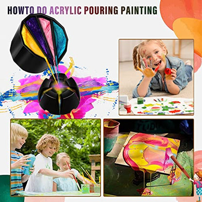 6 PCS Split Cups for Paint Pouring, Flower Pour Cups, Acrylic Fluid Painting Supplies Kit for DIY and Creating Patterns