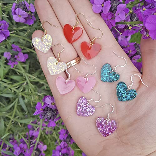6 Pieces Silicone Earring Moulds Keychain Epoxy Pendant Ear Studs Resin Molds for DIY Crafts Jewelry Casting Making