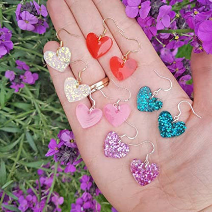 6 Pieces Silicone Earring Moulds Keychain Epoxy Pendant Ear Studs Resin Molds for DIY Crafts Jewelry Casting Making