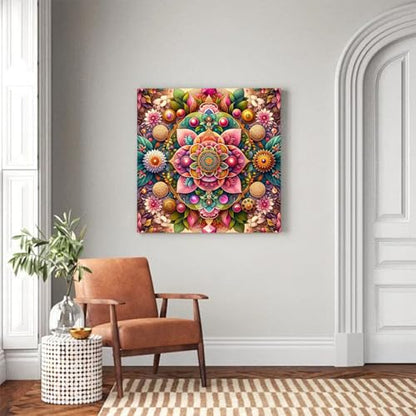 EIBEILI Diamond Art Kits for Adults Mandala Flower Diamond Painting Kits | Round Drill Mandala Diamond Painting for Adults DIY Rhinestone 5D Diamond dots(Gemstone Craft)Home Wall Art Gift 12x16IN - color: DP03797