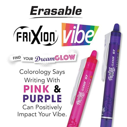 PILOT, FriXion Vibe Dreamglow 7 Pack, Fine Point 0.7 mm - color: DreamGlow