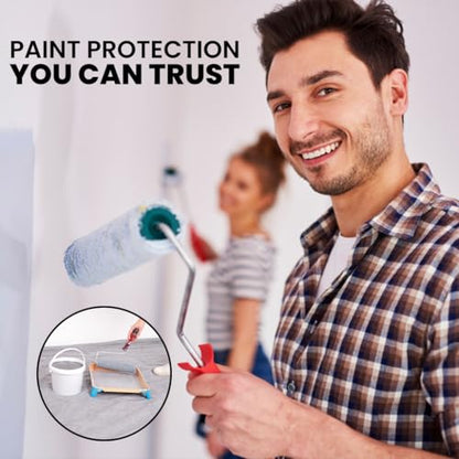 Silver Canvas Drop Cloth (9 x 12 Feet - Pack of 2) - Cotton Painters Drop Cloth for Painting, Furniture & Floor Protection - All Purpose Canvas tarp with Double Stitched Edges - size: 9' x 12' - Pack of 2