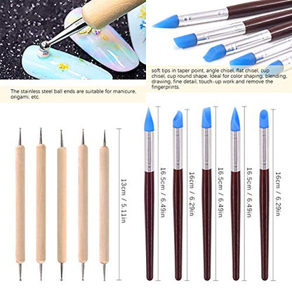 Swpeet 29Pcs Hand Modeling Clay Sculpting Tools Kits, Ball Stylus Tool, Wooden Dotting Tools, Rubber Tip Pens, Sculpture Knives, Ceramic Pottery Tools Sculpting Kit for Making Modeling Clay - color: N0.6 28Pcs Modeling Clay Sculpting Tools Kit