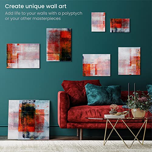 ARTEZA Canvas Panels Multi-Pack, 28 Blank Canvas Boards, 5 x 7, 8 x 10, 9 x 12 and 11 x 14 in, 100% Cotton Pre-Primed Painting Canvases for Acrylic, Oil, Gouache, Pouring, and Crafts - size: 5x7, 8x10, 9x12, 11x14 (Pack of 28)