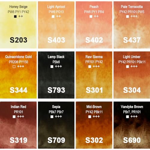 PHOENIX Skin Tone Watercolor Paint Set - 12 Flesh Colors Artist Grade Half Pans Palette Portrait Colors Neutral Watercolor Travel Set for Adults, Professional Artists - color: Skin Tone