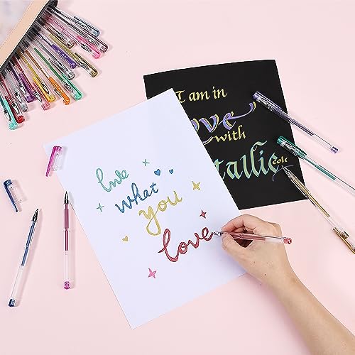 Mr. Pen- Metallic Gel Pens, 25 Pack, Assorted Vibrant Colors | Metallic Gel Pens for Journaling, Doodling, Drawing, Lettering & Coloring, Writes on Light & Dark Paper