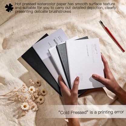rubens Watercolor Paper Block, 5.3 x7.6 in Hot Pressed Watercolor Papers - size: 32K-Hot Pressed