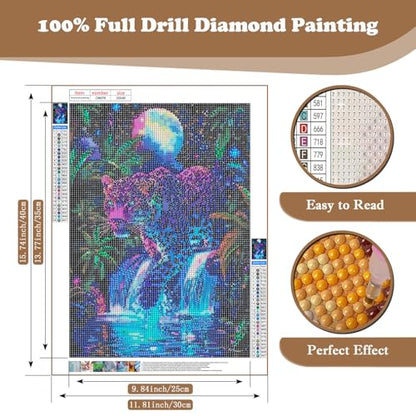 Animal DIY Diamond Art Kits for Adults, Moon 5D Diamond Painting Kits - color: CM078