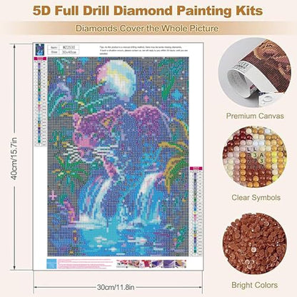 XUCNWL Diamond Art Kits for Adults, Leopard Diamond Painting - color: Leopard, size: 11.8x15.7in(30x40cm)