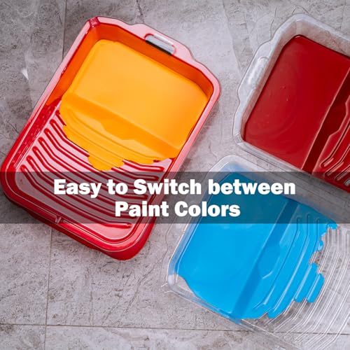 Mister Rui Paint Tray, 11 Pack, 9 Inch Paint Tray with 10 Liners | Sturdy Tray with Disposable Liners for Easy Cleanup. Ideal for Walls, Ceilings, DIY and Large Projects - size: 9 Inch, 11 Pack