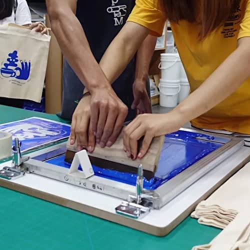Worown 10 X 14 Inch Aluminum Silk Screen Printing Frame with 110 White Mesh, and Including 4 x 10 Inch Wooden Screen Printing Squeegee - size: 10 X 14 Inch