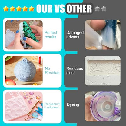 Silicone Mold Release Spray - Professional Mold Release Agent for Epoxy Resin and Candle Making, Fast Drying, Non-Stick, Easy to Demold, Epoxy Release Spray Suitable for Various Molds