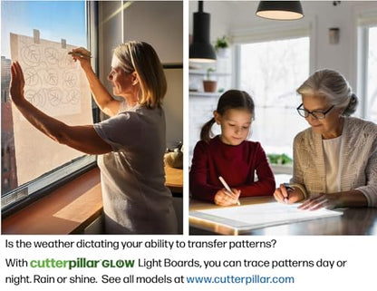 Cutterpillar Glow Premium II LED Light Board with Translucent Self-Healing Cutting Mat – 13" x 19" Light Box Tracing Pad with Non-Slip Mat and Built-In Rechargeable Battery - style: Glow Premium