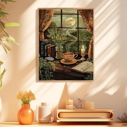 Night Paint by Numbers Kit for Adults, Paint by Number for Adults 16x20 in - color: Window
