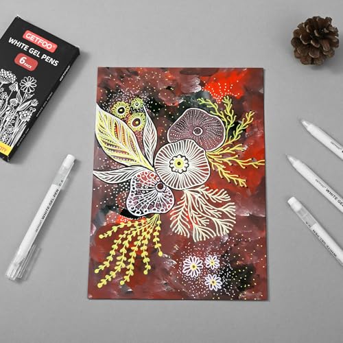 6 Pack White Gel Pens, 0.6mm Fine Point, Archival Opaque White Ink - size: 0.6mm
