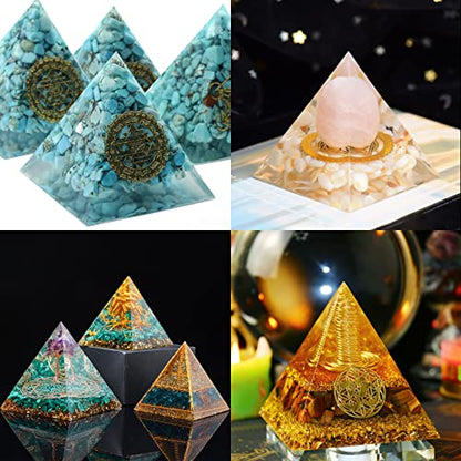 1pc Super Pyramid Silicone Mould Resin Craft Jewelry Crystal Mold Large Pyramid Resin Casting Silicone Jewelry Molds for Paperweight for Home Decoration Office Desk,15.7cm/6 inch +Plastic Frame | Epoxy Resin Casting Mold with Plastic Frame for Orgonite, P
