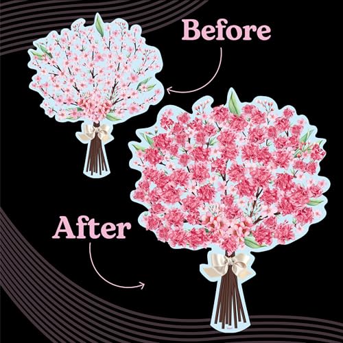 Unwynd Poke Art Cherry Blossom Flower Bouquet Kit for Adults, Women & Teens | Hobby activity, brain puzzles, adult, 12 illustration sheets, 12 pages of stickers, 12 colour pages Rubbing Plates & Supplies - style: Cherry Blossom