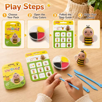 Air Dry Clay Kit, 12 Animals Kingdom Modeling Clay for Kids, DIY Model Magic Clay with Tools&Idea Cards, Soft&Non-Sticky, Safe&Non-Toxic Magic Clays, Creatible Art Crafts Toys Gifts for Boys Girls - color: 12 Packs Animal Kingdom Kit
