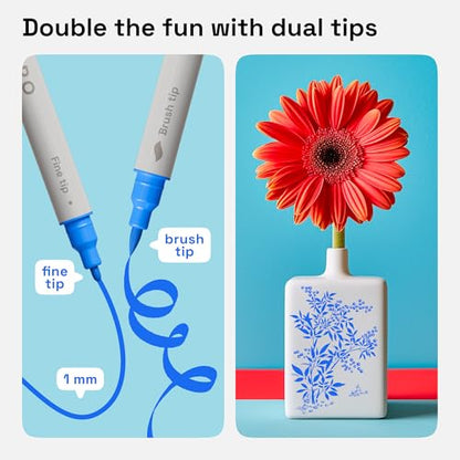 ARTISTRO Blue Dual-Tip Acrylic Paint Pens - Set of 2 - color: Blue