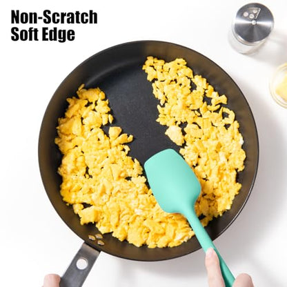 Doosu 600°F Heat Resistant Silicone Spatula Scrapers (Set of 4, Aqua Sky) | Food Grade Kitchen Rubber Baking Cooking Tool Nonstick Utensil Set for Mixing, Scraping, Folding, Stirring, Serving - color: Aqua Sky, size: Set of 4