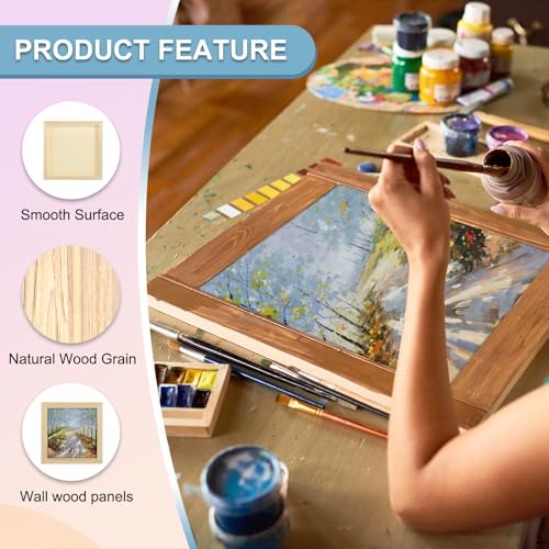 MECCANIXITY 6 Pack Wood Canvas Boards, 8x8 Inch Art Canvases Square Unfinished Wood Panel for Painting, Crafts, DIY Projects, Pouring Art - size: 8x8 Inch