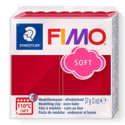 Staedtler FIMO Soft Polymer Clay - -Oven Bake Clay for Jewelry, Sculpting, Crafting, Cherry Red 8020-26, 57 g - color: cherry red, size: 57 g (Pack of 1)