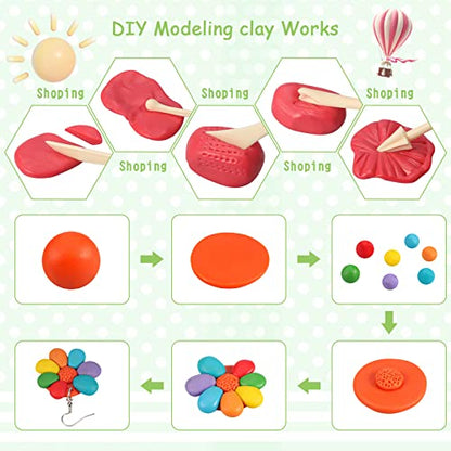 CiaraQ 50-Color Polymer Clay Oven Bake Modeling Kit - color: 50 Colors