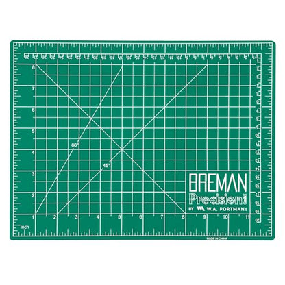Breman Precision 9x12 Inch Self Healing Cutting Mat – 2-Sided 5-Ply PVC Green/Black Cutting Mats for Crafts, Sewing, Quilting & DIY Projects with Durable Non-Slip Surface & Precise Grid Lines - color: Green/Black, size: 9x12