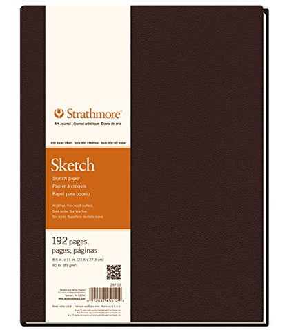 Strathmore 400 Series Hard Bound Sketch Journal, 60 lb. Paper, 8.5 X 11.5 inches, 192 Pages (297-12) - size: 8.5x11 inch, style: Hardbound, Phase Out