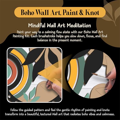 Unwynd Boho Wall Art Paint & Knot Craft Kit for Adults Macrame wall Decor