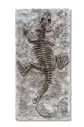 NANKAI Art Hand-Drawn 24x48 inch Lizard Fossil Texture Abstract Oil Painting Modern Abstract Canvas Wall Decoration Item Suitable for Living Room Bedroom Corridor Office Wall Decoration - color: Nkhb361