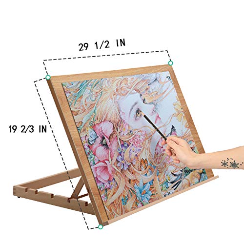 Extra Large 5-Position Wood Drafting Table Easel Drawing & Sketching Board, | 29 1/2 Inches by 19 2/3 Inches - style: 29 1/2 L * 19 2/3 W