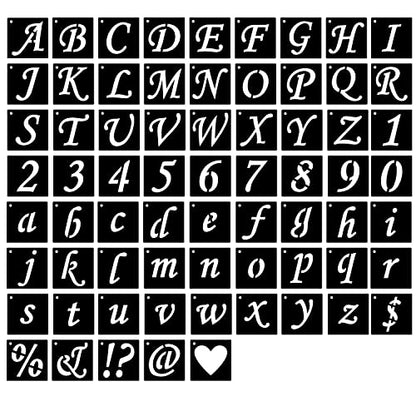 Eage Alphabet Letter Stencils 6 inch, 68 Pcs Reusable Plastic Letter Number Symbol Stencil Kit for Painting on Wood, Wall, Fabric, Rock, Chalkboard, Signage