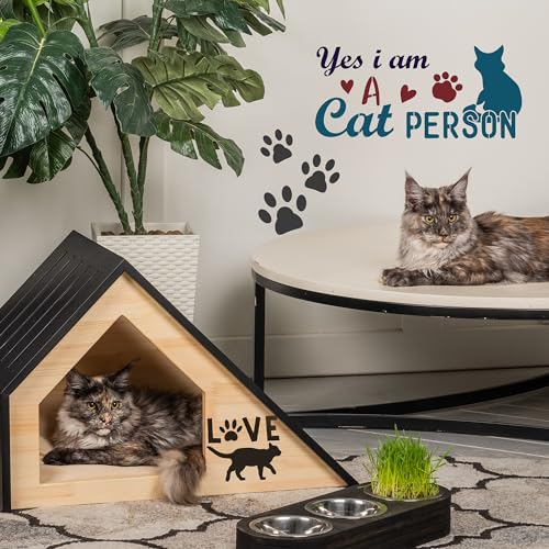 Keluna Cat Stencils - 18 Pack Reusable Plastic Drawing Templates for DIY Cat Painting Crafts on Wood, Canvas, Wall, Bag, Scrapbook & Home Decor - style: cats