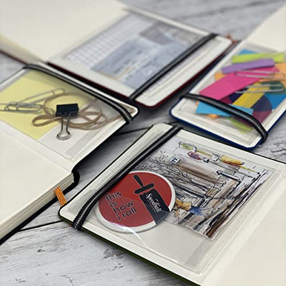 Handbook Journal Co. Artist Travelogue Travel Notebook for Drawing and Sketching, Vermilion Red, Pocket Landscape 3.5 x 5.5 Inches, 130 GSM Paper, Hardcover w/Pocket - color: Vermilion Red, size: Pocket Landscape