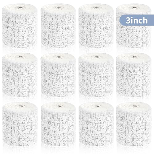 12 Rolls Plaster Strips Plaster Gauze Bandages Blank Cloth Wrap Rolls for DIY Hobby Crafts, Belly Cast, Body Molds, Mask Making, Scenery Art (3 x 106 Inches)