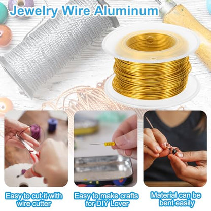 PATIKIL 20 Gauge 0.8mm Aluminum Craft Wire, 98.4Ft Metal Wire Armature Bendable Wire for Jewelry Making Metal Wrap DIY, Yellow - color: Yellow, size: 0.8 mm x 30 m