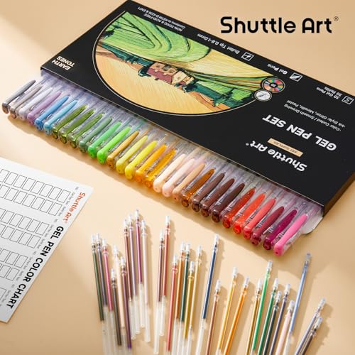 Shuttle Art 60 Pack Earth Tone Gel Pens, 30 Brown Earth Tone Gel Pens with 30 Refills for Adults Coloring Books Journaling Drawing Nature, Landscapes, Animals Scenes - color: 60 Pack Earth Tone